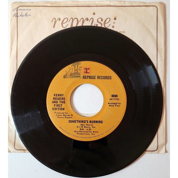 Kenny Rogers & First Edition 45 RPM - Something's Burning / Momma's Waiting VG - Picture 2 of 2